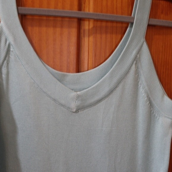 Barry Bricken Blue Knit Tank Top Vintage 100% Silk LG - Picture 4 of 7